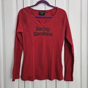 Harley-Davidson Women's Red Long Sleeve Top
